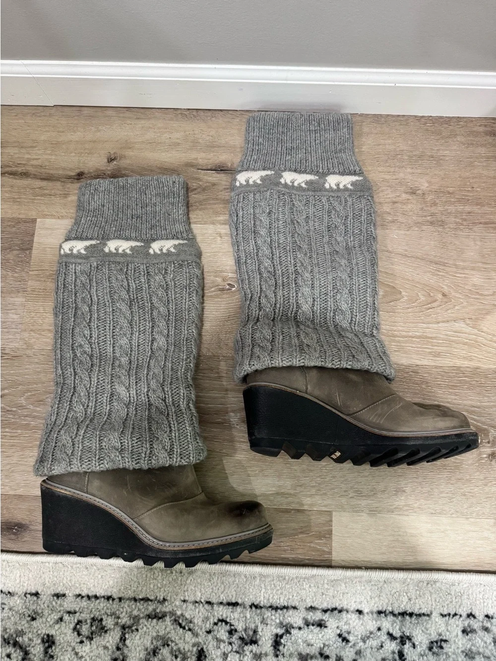 SOREL Crazy cable sweater wedge boot